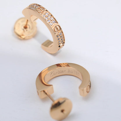 [CharmAmor]LOVE 5.5MM DIAMOND PAVED EARRINGS