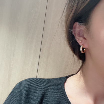 [CharmAmor]LOVE 5.5MM DIAMOND PAVED EARRINGS