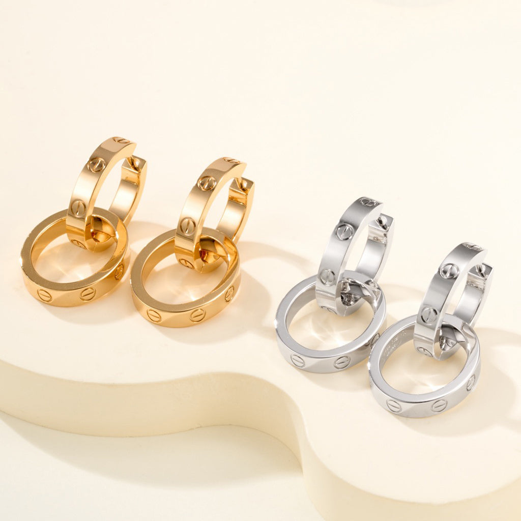 [CharmAmor]LOVE 3.3MM DANGLE EARRINGS