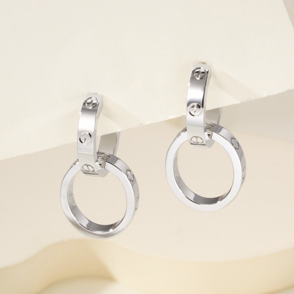 [CharmAmor]LOVE 3.3MM DANGLE EARRINGS
