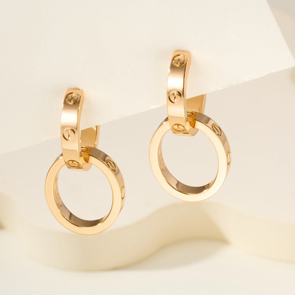 [CharmAmor]LOVE 3.3MM DANGLE EARRINGS