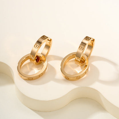 [CharmAmor]LOVE 3.3MM DANGLE EARRINGS