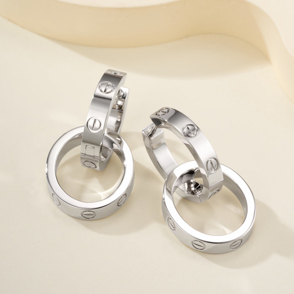 [CharmAmor]LOVE 3.3MM DANGLE EARRINGS