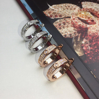 [CharmAmor]LOVE 5.5MM DIAMOND PAVED EARRINGS