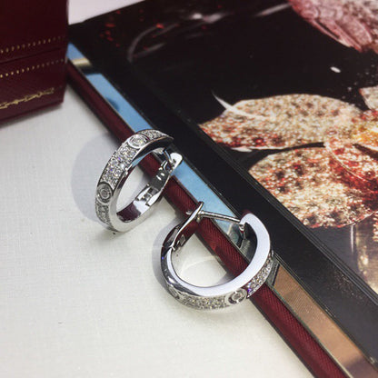 [CharmAmor]LOVE 5.5MM DIAMOND PAVED EARRINGS
