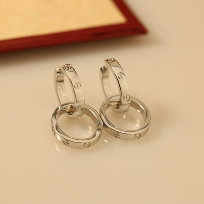 [CharmAmor]LOVE 3.3MM DANGLE EARRINGS