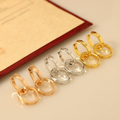 [CharmAmor]LOVE 3.3MM DANGLE EARRINGS