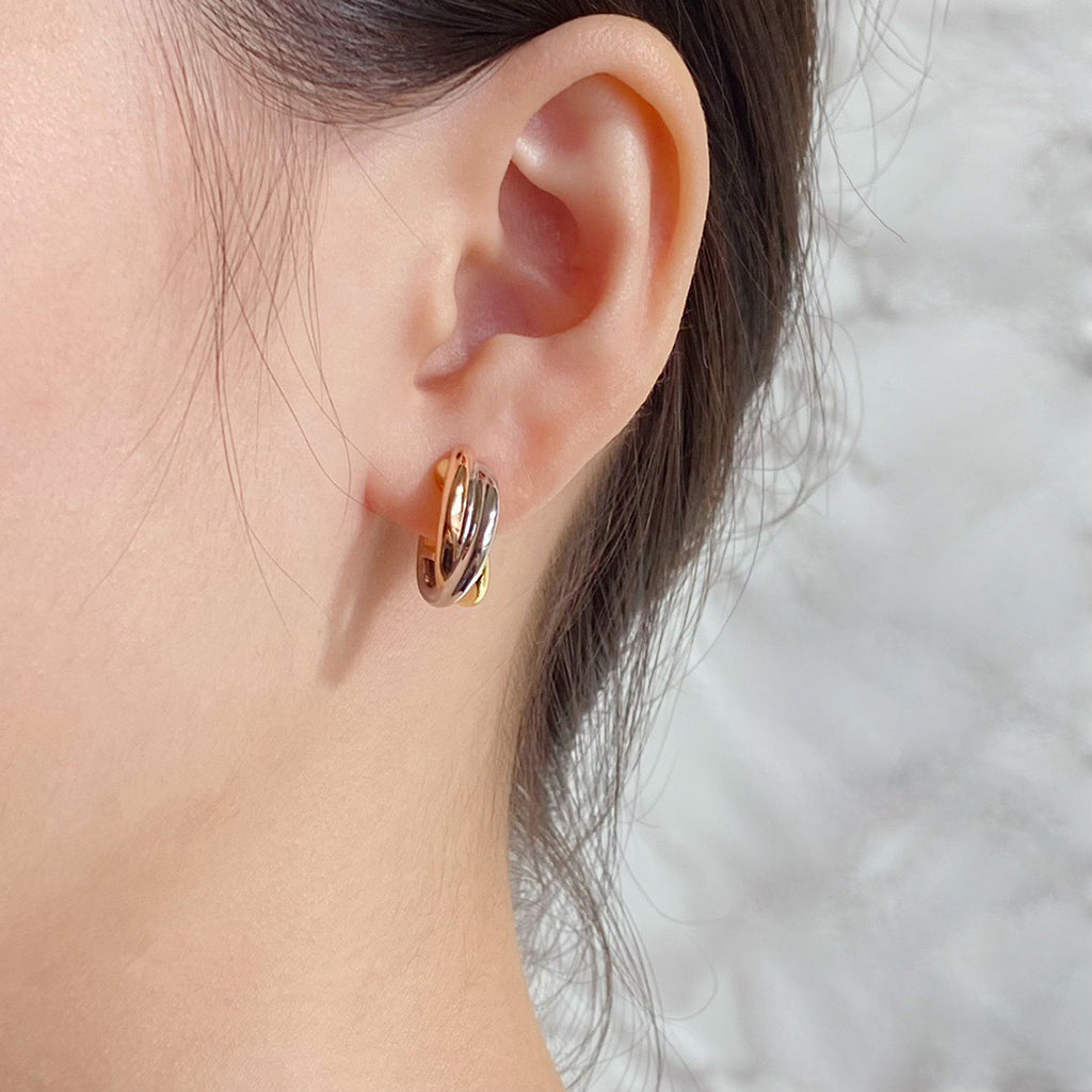 [CharmAmor]TRINITY ON DIAMOND CLASSIC EARRINGS