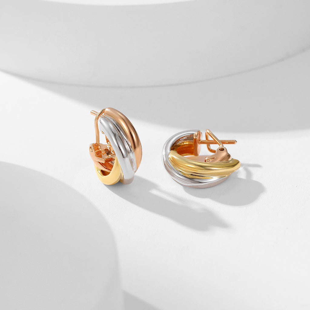 [CharmAmor]TRINITY ON DIAMOND CLASSIC EARRINGS