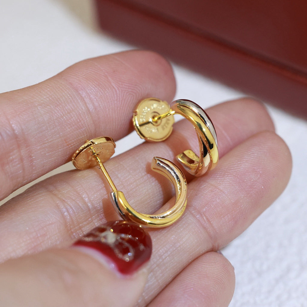 [CharmAmor]TRINITY ON DIAMOND MINI EARRINGS
