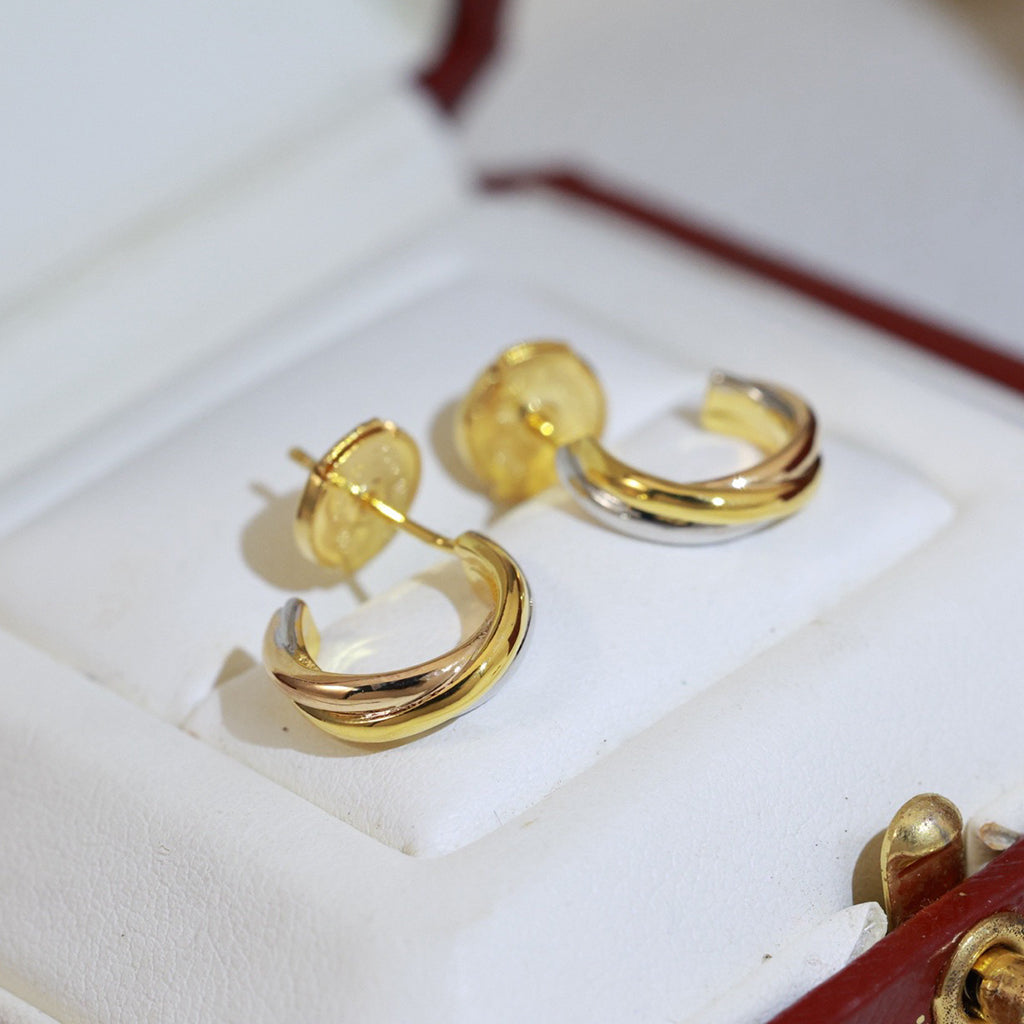 [CharmAmor]TRINITY ON DIAMOND MINI EARRINGS