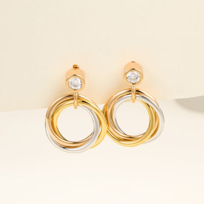 [CharmAmor]TRINITY ON DIAMOND  EARRINGS
