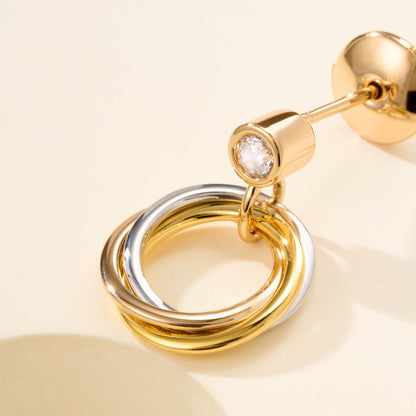 [CharmAmor]TRINITY ON DIAMOND  EARRINGS