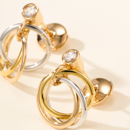 [CharmAmor]TRINITY ON DIAMOND  EARRINGS