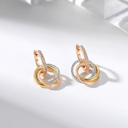 [CharmAmor]TRINITY HALF DIAMOND  EARRINGS