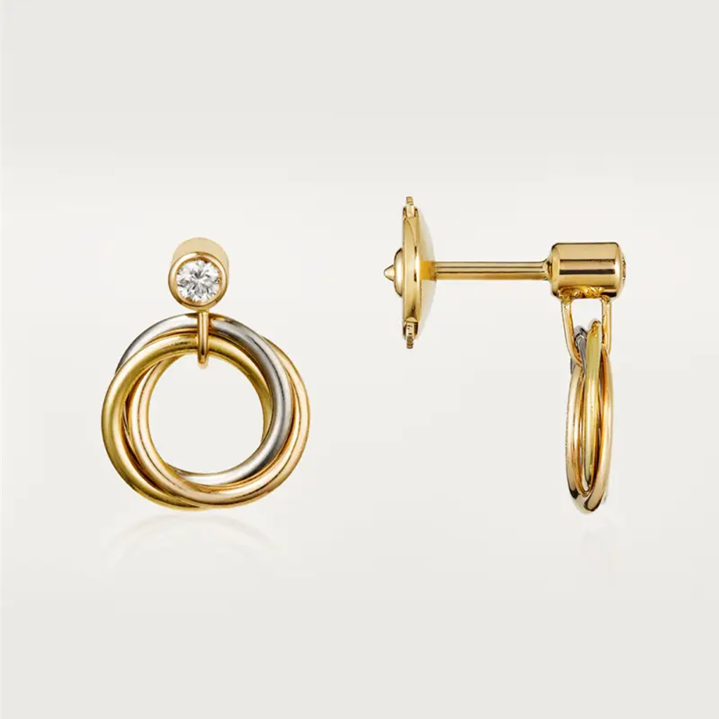 [CharmAmor]TRINITY ON DIAMOND  EARRINGS