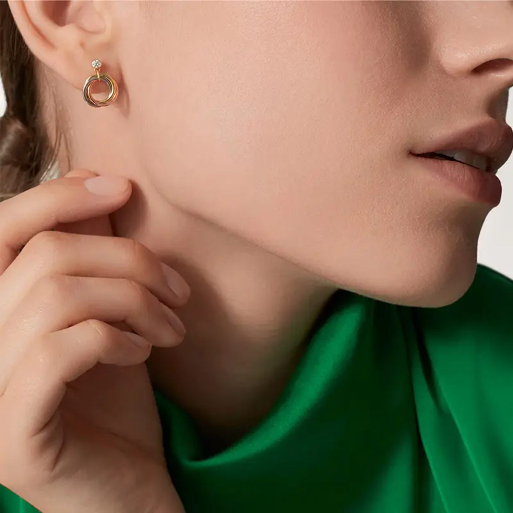 [CharmAmor]TRINITY ON DIAMOND  EARRINGS