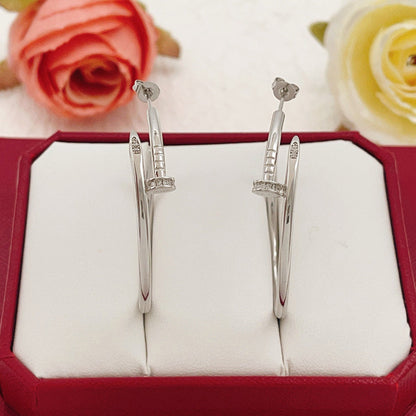 [CharmAmor]JUSTE HALF DIAMOND LARGE EARRINGS