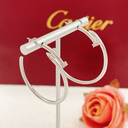 [CharmAmor]JUSTE HALF DIAMOND LARGE EARRINGS
