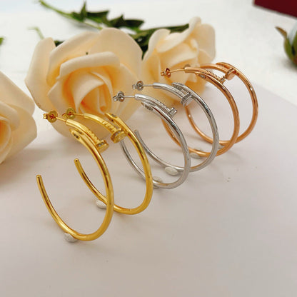[CharmAmor]JUSTE HALF DIAMOND LARGE EARRINGS