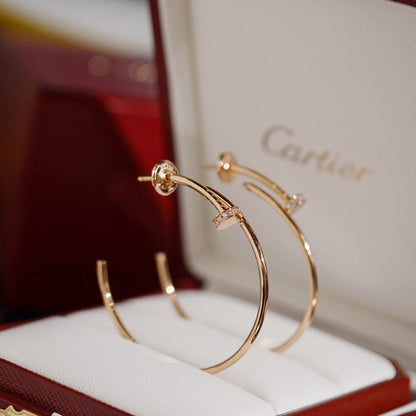 [CharmAmor]JUSTE HALF DIAMOND LARGE EARRINGS