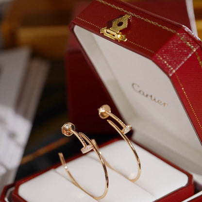 [CharmAmor]JUSTE HALF DIAMOND LARGE EARRINGS