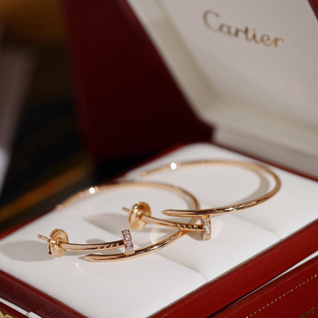 [CharmAmor]JUSTE HALF DIAMOND LARGE EARRINGS