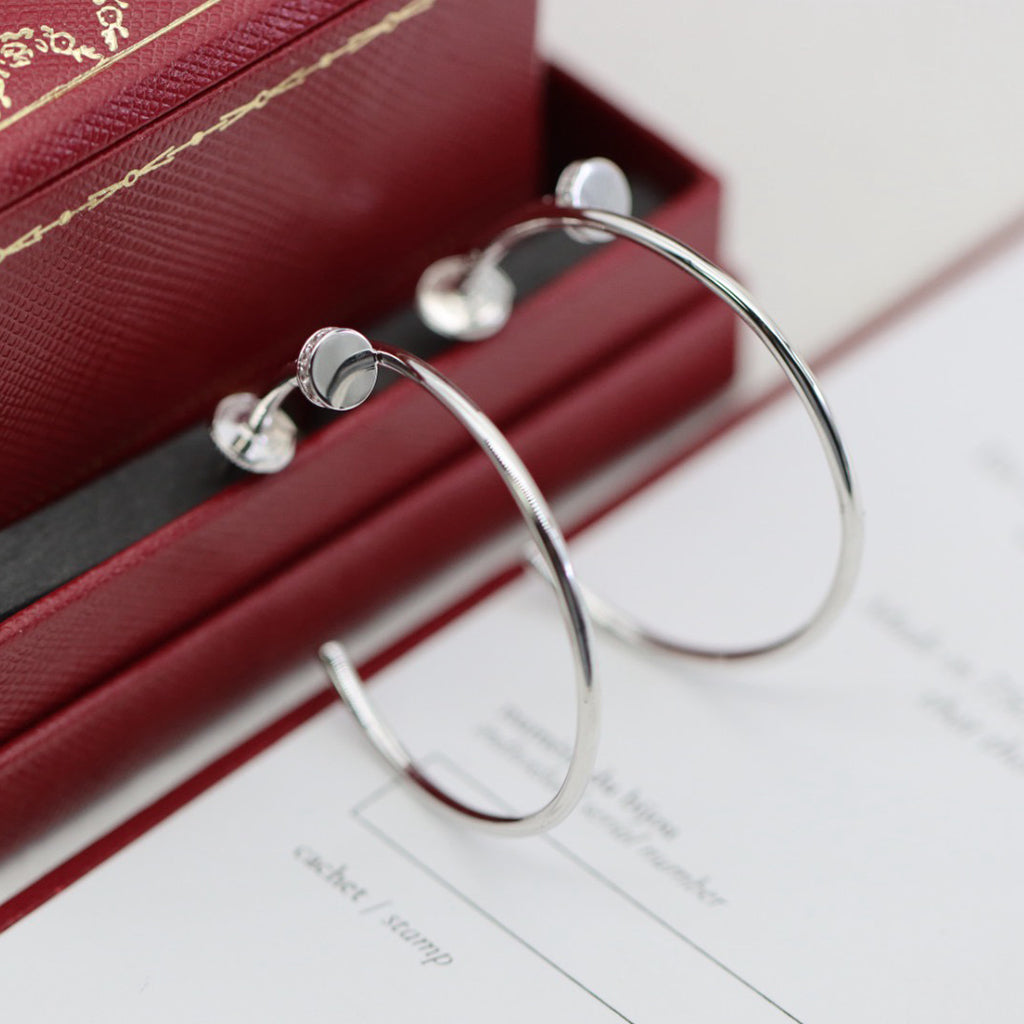 [CharmAmor]JUSTE HALF DIAMOND LARGE EARRINGS