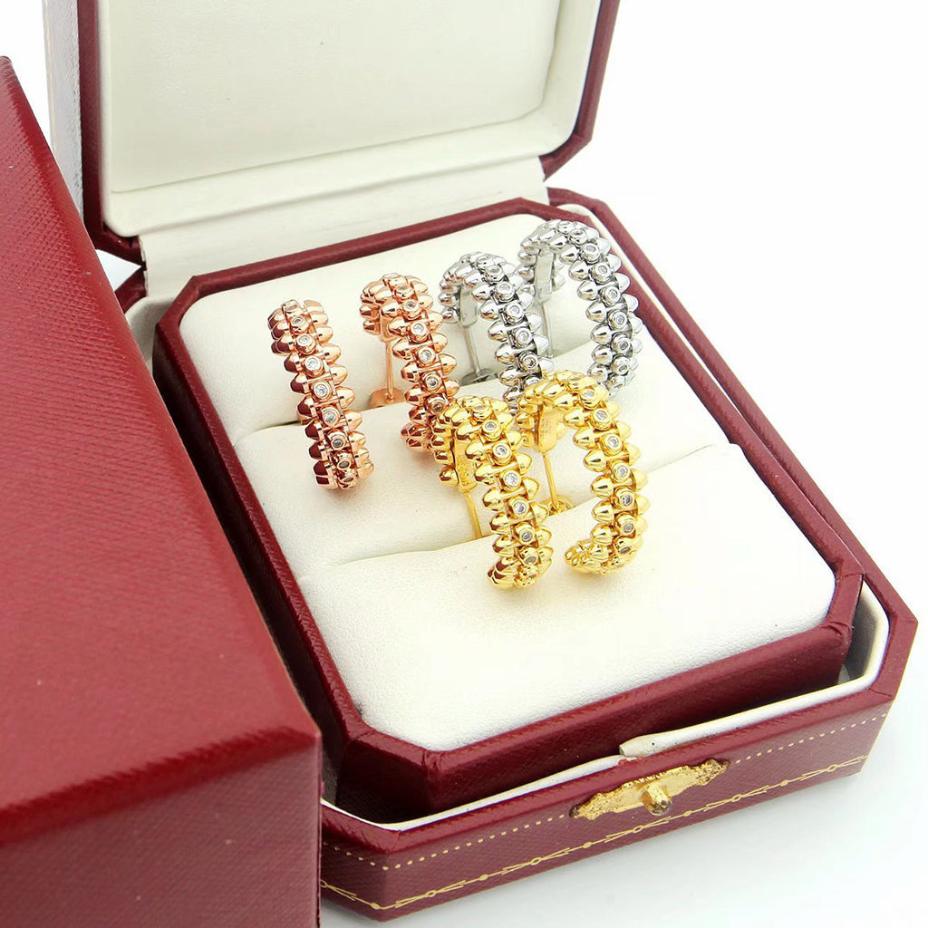 [CharmAmor]CLASH FULL DIAMOND MEDIUM EARRINGS