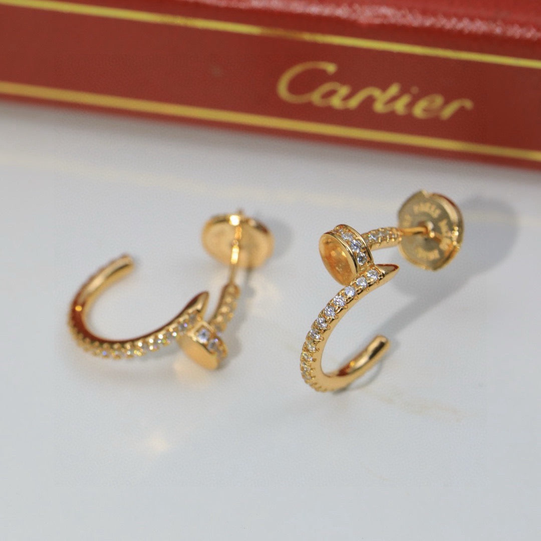 [CharmAmor]JUSTE FULL DIAMOND DOUBLE EARRINGS