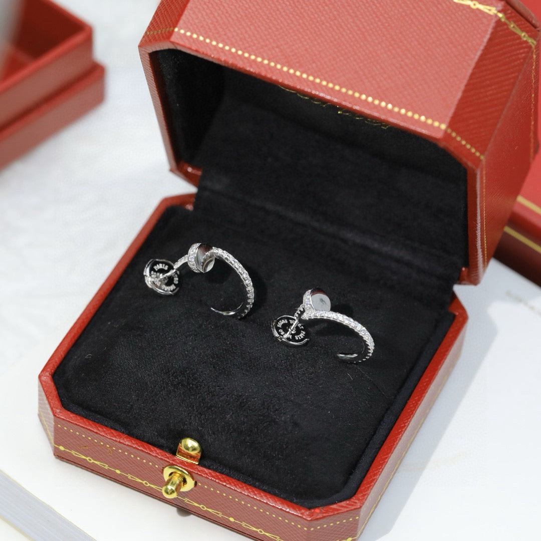 [CharmAmor]JUSTE FULL DIAMOND DOUBLE EARRINGS