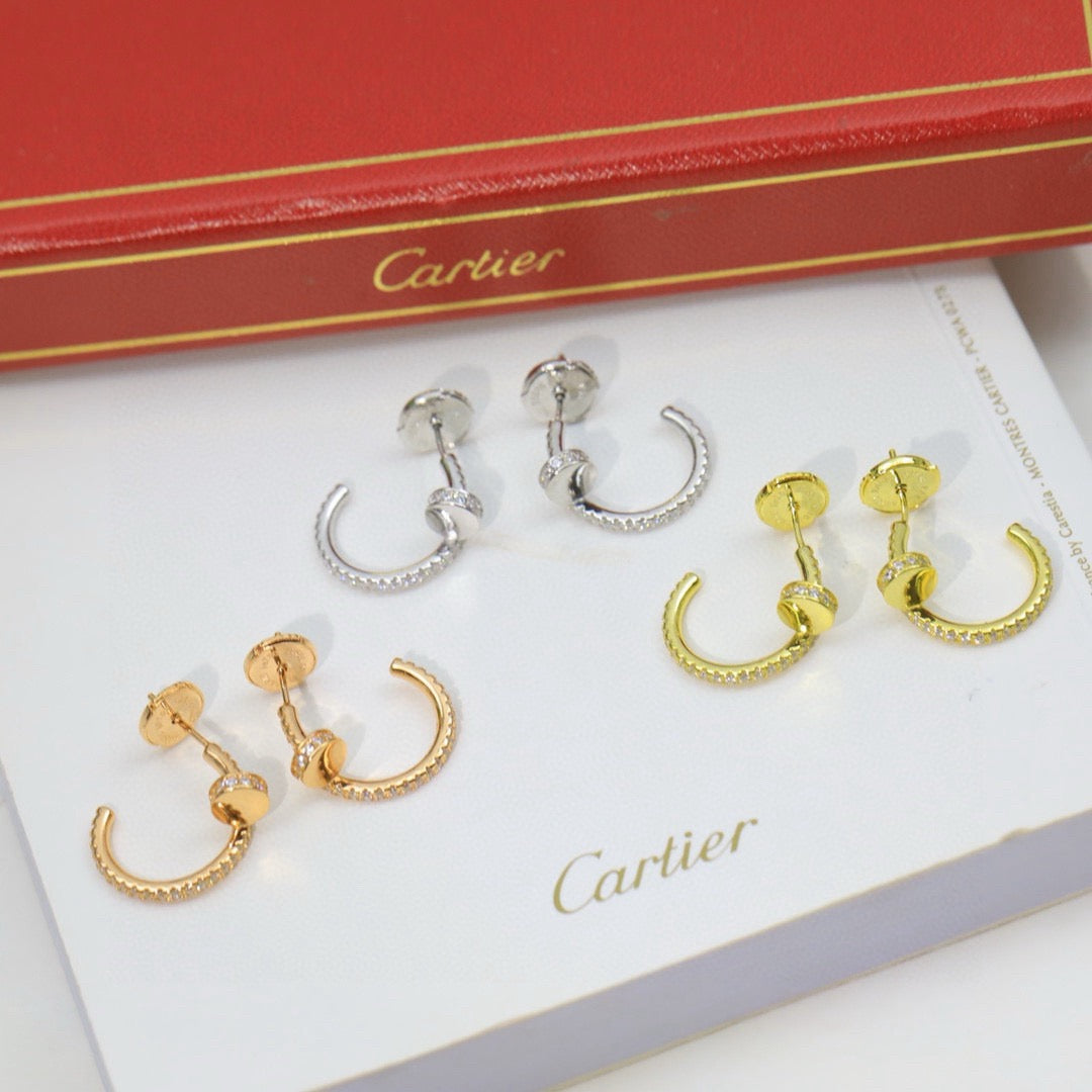[CharmAmor]JUSTE FULL DIAMOND DOUBLE EARRINGS