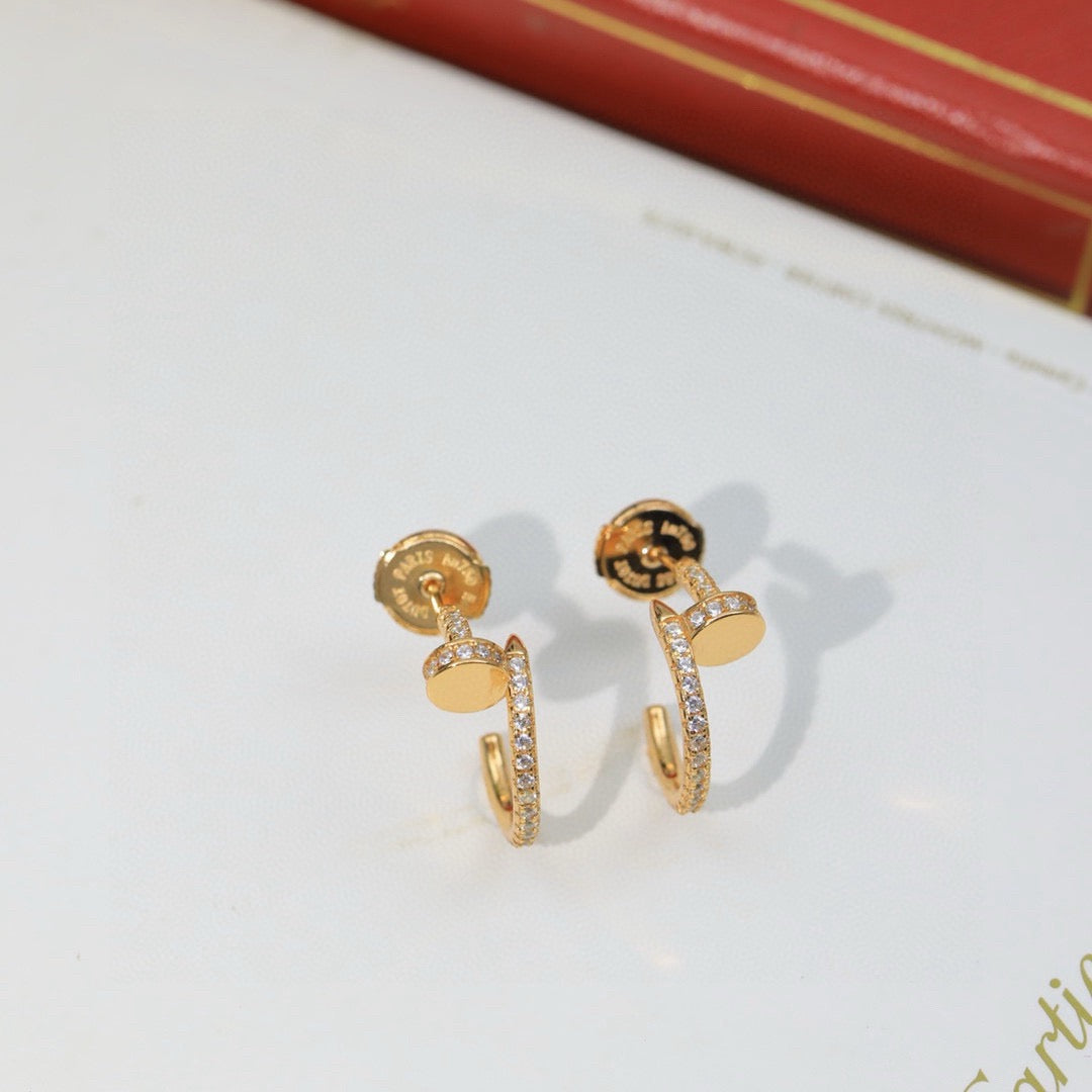 [CharmAmor]JUSTE FULL DIAMOND DOUBLE EARRINGS