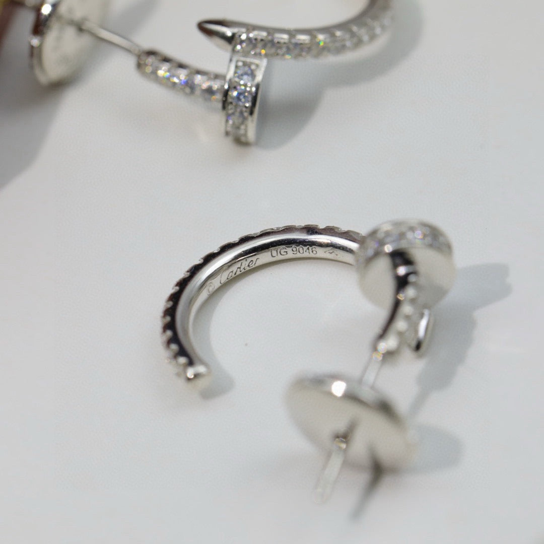 [CharmAmor]JUSTE FULL DIAMOND DOUBLE EARRINGS
