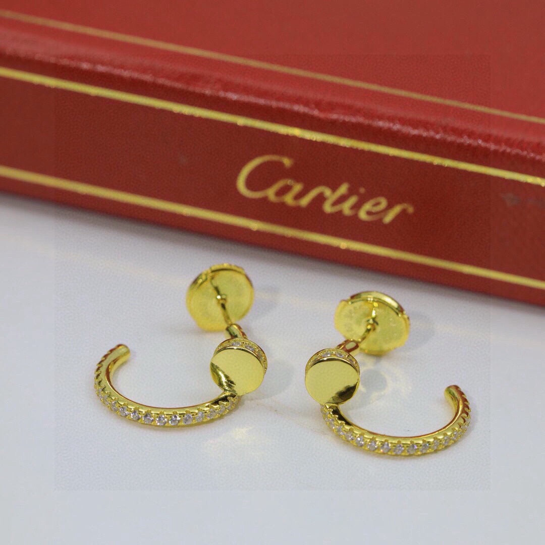 [CharmAmor]JUSTE FULL DIAMOND DOUBLE EARRINGS