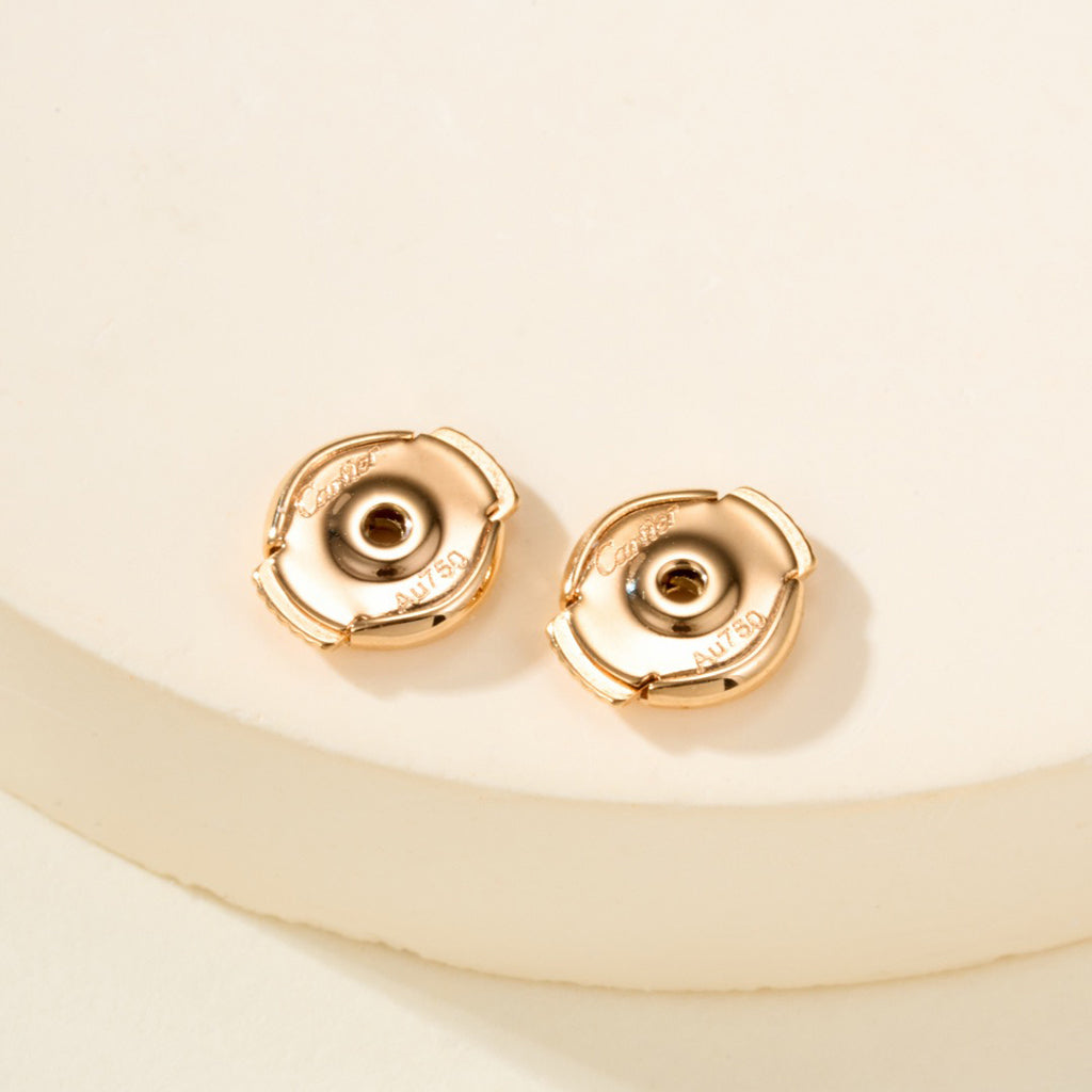 [CharmAmor]JUSTE HALF DIAMOND DOUBLE EARRINGS
