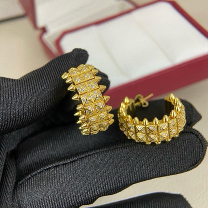 [CharmAmor]CLASH 9.2MM FULL DIAMOND DOUBLE ROW EARRINGS