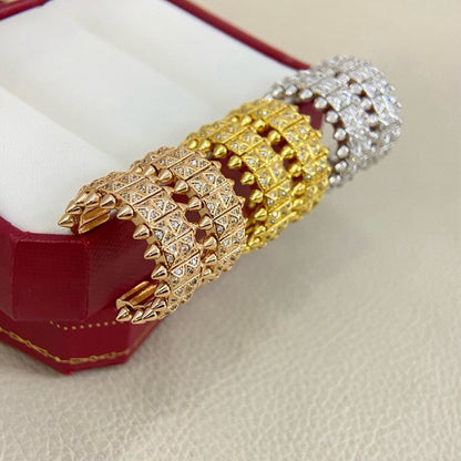 [CharmAmor]CLASH 9.2MM FULL DIAMOND DOUBLE ROW EARRINGS