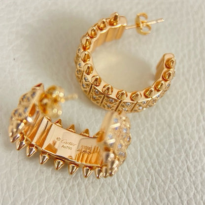 [CharmAmor]CLASH 9.2MM FULL DIAMOND DOUBLE ROW EARRINGS