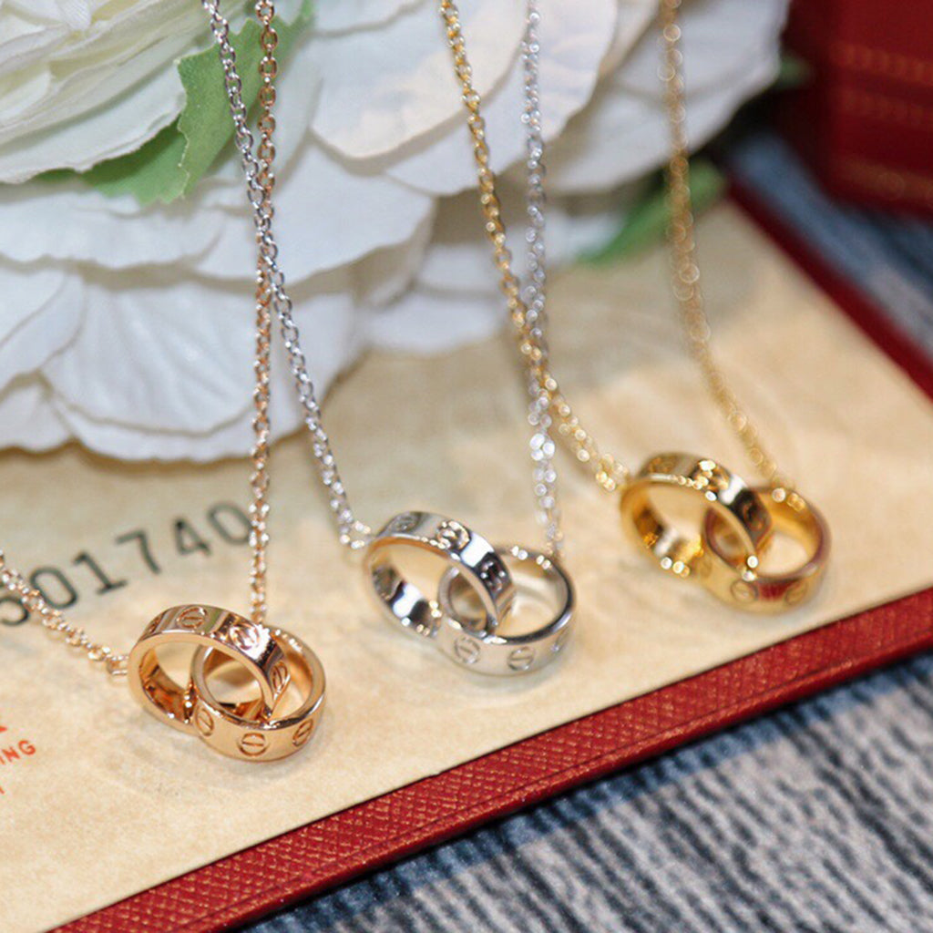 [CharmAmor]LOVE DOUBLE RING NECKLACE
