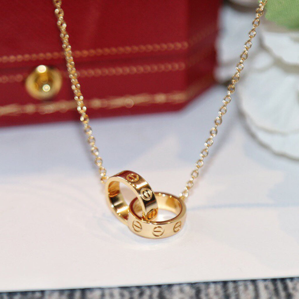 [CharmAmor]LOVE DOUBLE RING NECKLACE