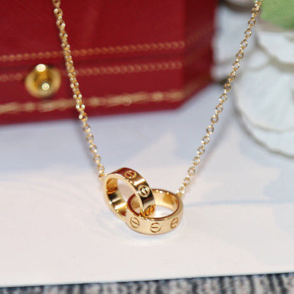 [CharmAmor]LOVE DOUBLE RING NECKLACE