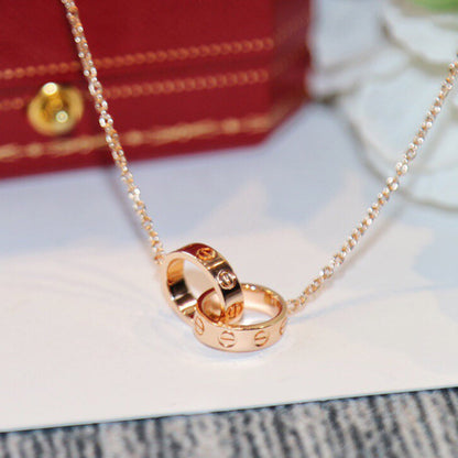 [CharmAmor]LOVE DOUBLE RING NECKLACE