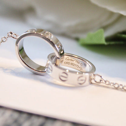 [CharmAmor]LOVE DOUBLE RING NECKLACE
