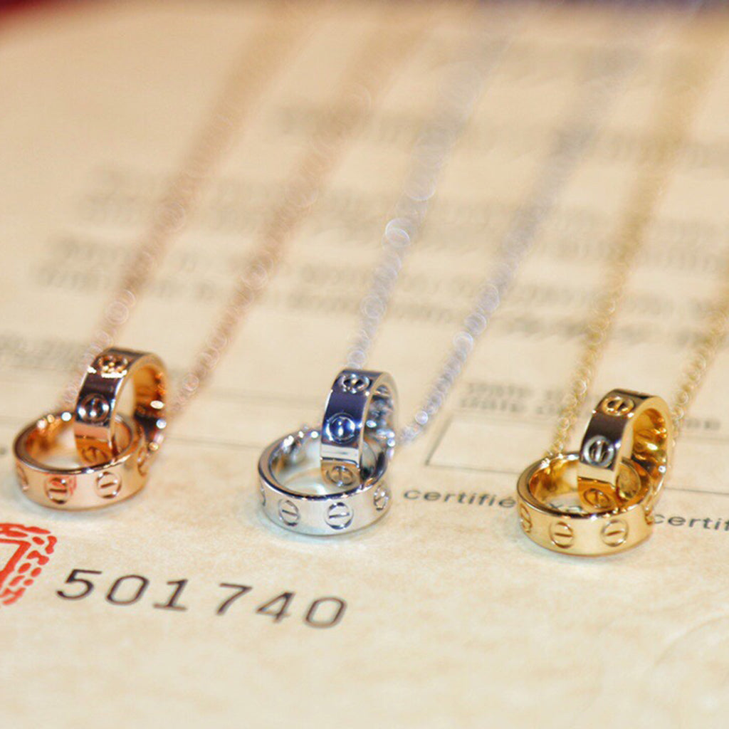 [CharmAmor]LOVE DOUBLE RING NECKLACE