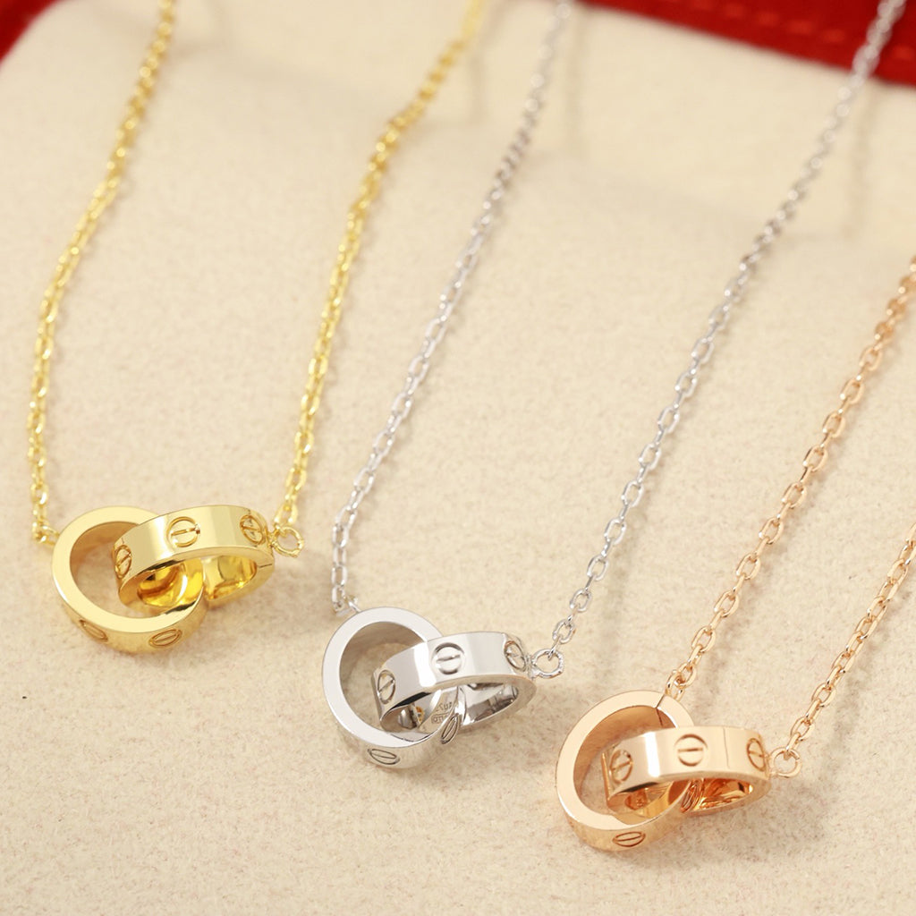 [CharmAmor]LOVE DOUBLE RING NECKLACE