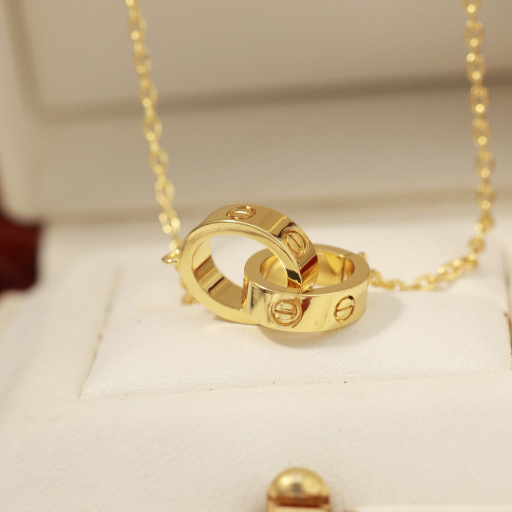 [CharmAmor]LOVE DOUBLE RING NECKLACE