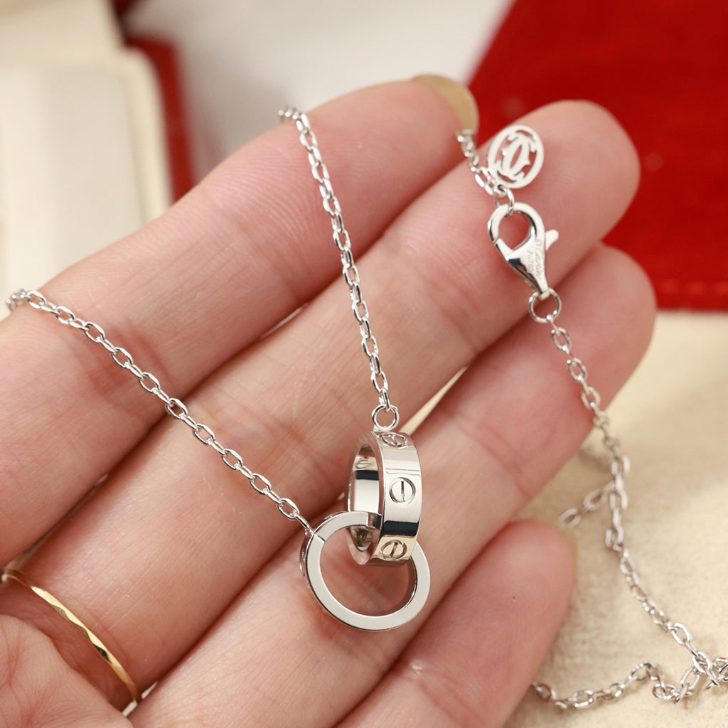 [CharmAmor]LOVE DOUBLE RING NECKLACE