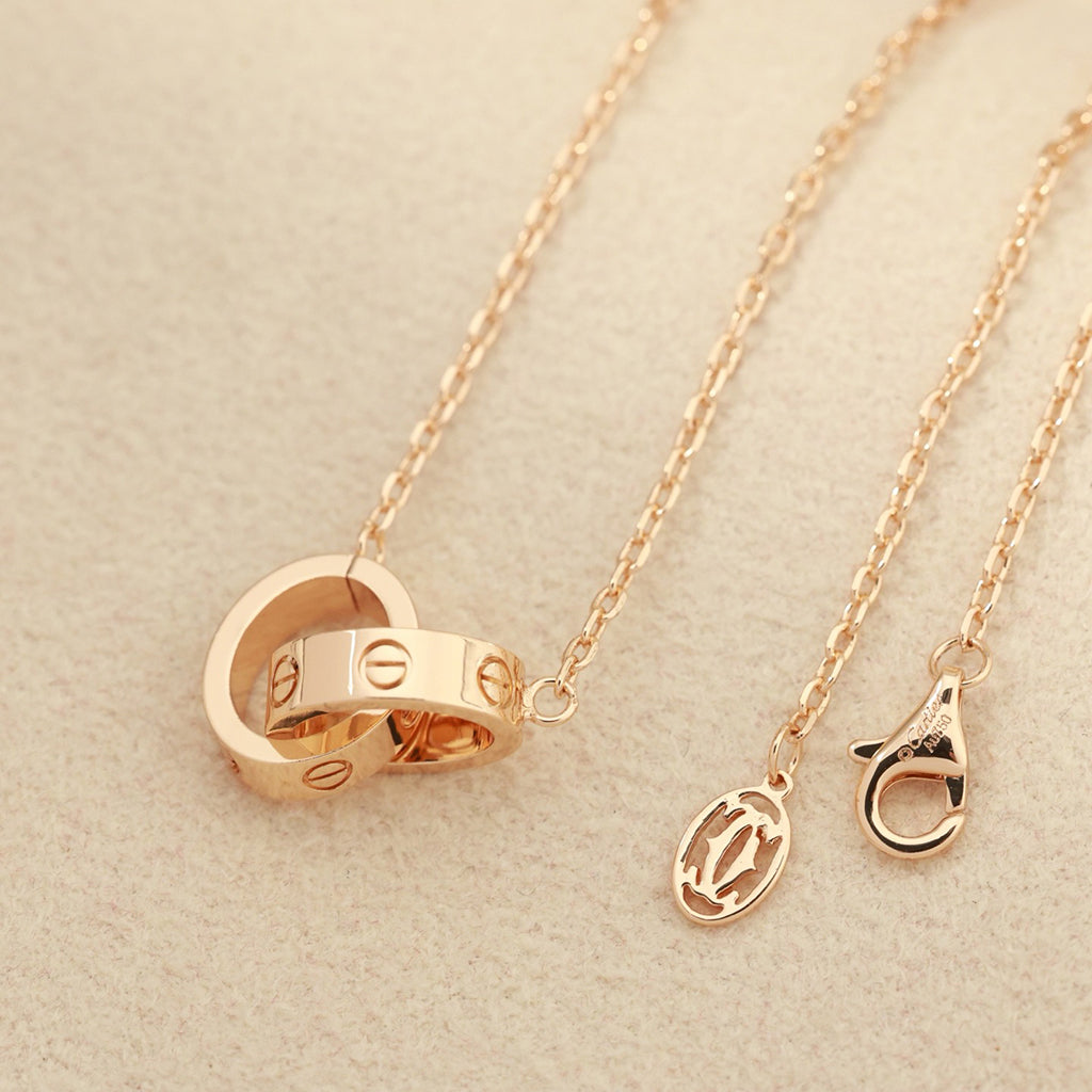 [CharmAmor]LOVE DOUBLE RING NECKLACE
