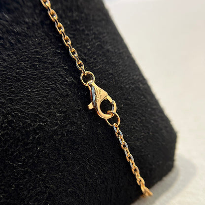 [CharmAmor]LOVE DOUBLE RING HALF DIAMOND NECKLACE
